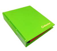 Collector Coin Album for 200 MEDIUM sizes coins 50p 50 pence £1 £2 €1 €2-10 pages and red dividers - PASTEL LIME