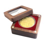Collector Coin Box - Velvet Gift Case, Transparent Lid Holder | Compact displayy Keepsake displayy Organizer, Secure Elegant Container for Event Souvenir Celebration Retirement Appreciation Memory