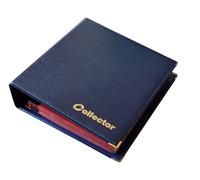 Collector - Coin collecting album with metal protective corners for 221 different coin sizes, from large to small coins - with pages and red compartments + index - BLUE