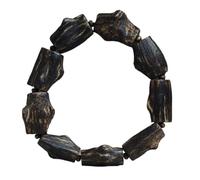 Collector's Grade Rare Instant-Sinking Brunei Old-Growth Agarwood Bead Bracelet with Knots and Scars Freeform Bracelet Extremely Rare