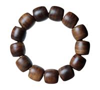 Collector's Grade Vietnamese Golden Thread Aquilaria Sinensis Agarwood Multiple sizes Barrel Beads Single-Strand Weighted Bracelet with Full Knot Oil