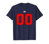 College 00 Number Style Vintage USA Flag T-Shirt