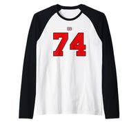 College 74 Number Style Vintage UK Flag Raglan Baseball Tee