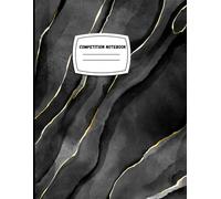 College Competition Ruled Notebook 8.5×11 - Black & Marble College Ruled Notebook for Students"