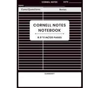 College Cornell Notes Notebook: Large 8.5 x 11 Note Taking Journal for Class Lectures, Study Notes, Cue Questions, Summary & Exam Preparation(Black Cover)