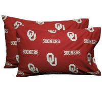 College Covers Everything Comfy Oklahoma Sooners Pillowcase Pair, King, 20" x 40", Includes 2 King Pillowcases