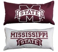 College Covers Solid Color Bolster Travel Pillow, 16" x 8", Mississippi State Bulldogs