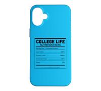 College Life Nutrition Facts Funny University Student Humor Case for iPhone 16 Plus