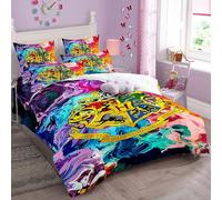 College of Magic Duvet Cover Set Soft Lightweight Microfiber 3 Piece Bedding Set with 2 Pillowcase Kids Quilt Cover Closure Single 135 x 200 cm