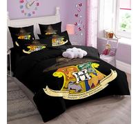 College of Magic Duvet Cover Set Soft Lightweight Microfiber 3 Piece Bedding Set with 2 Pillowcase Kids Quilt Cover Closure Single 135 x 200 cm