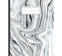 College Ruled Composition Notebook, 7.5″ x 9.25″, Silver Liquid Marble Agate Stone Cover, 160 Pages: Elegant Marble-Pattern Writing Journal for School, Work, or Home