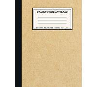 College Ruled Composition Notebook: Classic Brown Paper Soft Cover | Large (8.5 x 11 inches) Letter Size | 100 Lined Pages | Ruled Retro Notes (No Margins)