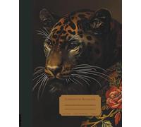 College Ruled Composition Notebook | Dark Art Aesthetic Tattooed Jaguar | Journal Notebook (150 pages, 7.5" x 9.25")