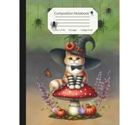 College Ruled Composition Notebook Decorative Cover Halloween Cat: College Ruled Journal with 110 Pages | Cute Halloween Cat on Mushroom with ... Notebook for School, Writing & Journaling