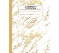 College Ruled Composition Notebook: Golden Marble: Aesthetic 8.5 x 11 Lined Journal with 100 Pages | Elegant Slate Marble Design for School, College ... for Writing, Journaling, and Cute Notes
