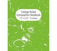 College Ruled Notebook - Apple Green by Pink Joy Press: 7.5” x 9.25” | 150 Pages | Matte Finish | Perfect for School, Work, Journaling, and Everyday Notes