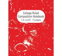 College Ruled Notebook - Scarlet Red by Pink Joy Press: 7.5” x 9.25” | 75 Sheets | 150 Pages | Matte Finish | Perfect for School, Work, Journaling, and Everyday Notes