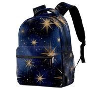 College School Backpack Abstract Gold Star Pattern Travel Work Rucksack Laptop Bag for Women Men