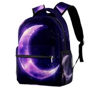 College School Backpack Art Purple Moon Symbol Travel Work Rucksack Laptop Bag for Women Men