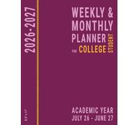 College Student Weekly Planner 2026-2027: Large Pink, Vertical Columns with Hourly Times and Monthly View, University School Homework, Academic Year 26-27, for Women and Girls, 8.5 x 11