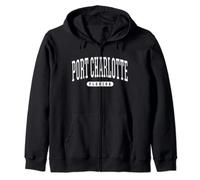 College Style Port Charlotte Florida Souvenir Gift Zip Hoodie