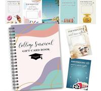 College Survival Gift Card Book - Gift Card Book for College Student,2026College Survival Booklet Organizer Leaving Home High University School Birthday Care Package Cash Holder,Graduation Gifts