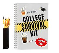 College Survival Guide - Interactive Grad Manual with Storage Pockets, Practical Survival Guide Cards for Students | For Youth Boys Girls Dorm Room Classroom Study Organization Academic Planning Use