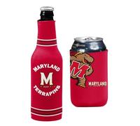 College Team Color Logo Can & Bottle Holder Insulator Beverage Cooler Set (Maryland Terrapins)