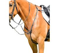 Collegiate ComFiTec Opulux 3-Point Padded Raised Breastplate with Running Attachment, Black, Warmblood