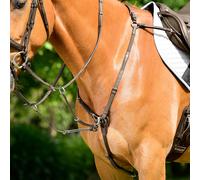Collegiate Comfitec Opulux 3-Point Padded Raised Breastplate with Running Attachment - Dark Brown - Size: Cob