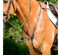 Collegiate ComFiTec Opulux 3-Point Padded Raised Breastplate with Running Attachment, Dark Brown, Warmblood