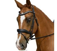 Collegiate ComFiTec Opulux Padded Dressage Bridle, Black, Cob