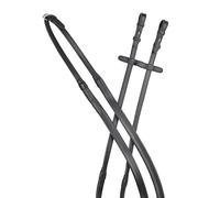 Collegiate ComFiTec Opulux Plain Flat Rubber Reins, Black, 54"