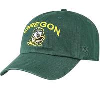 Collegiate Primary Color Team Arch Adjustable Hats, Oregon, One size