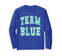 Collegiate Team Blue Summer Camp War Game Camo Spirit Color Long Sleeve T-Shirt