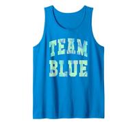 Collegiate Team Blue Summer Camp War Game Camo Spirit Color Tank Top