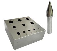 Collet Block with Oval Holes Jewellers Bezel Forming Punch 4mm-14mm