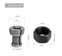 Collet Chuck Adapter for Router and Engraving Machines - M17 x 1mm Nut, Compatible with 6/6.35/8/9.5/10mm Shanks, Carbide-Treated Carbon Steel(Nut 6mm Collet)