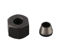 Collet Chuck Adapter Set with Nut 6mm 635mm 8mm Bushing Machines Set Carbon Engraving Heat Treated Collet for Steel and Wood Router Trimming Conversion (6mm)