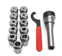 Collet Chuck Holder 11pcs ER32 Spring Collets Set with R8-ER32 Collet Chuck Holder for CNC Milling Lathe Tool