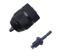 Collet Chuck Holder Keyless 0.8-10mm 3-Jaw 3/8-24UNF Drill Chuck Quick Change Adapter SDS-Plus Shank 1/4" Hex Square Fit Rotary Hammer/Hammer(Chuck and Hex Shank)