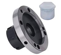 Collet Chuck Round Base with 7 Mounting Holes, 100mm Diameter Carbon Steel Collet Chuck for CNC Lathe, 05 Accuracy Work Collet for Stable