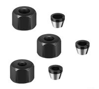 Collet Chuck Set for Trimmers and Engravers, Includes 6 Pieces for Enhanced Tool Functionality
