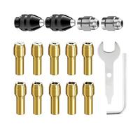 Collet Set - Brass Rotary Tool Chuck | 1/32-1/8 Inch Heavy-Duty Keyless Shank Replacement, Portable Electric Grinder Accessories for Rotary Tools, Industrial, Home