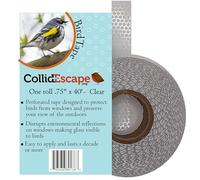 CollidEscape Clear BirdTape Window Decals for Bird Strikes | 10-Year+ Performance | PVC Vinyl | Matte Finish | 3/4" x 40' Roll