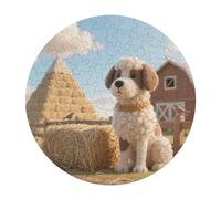 Collie 120 Piece Circular Puzzle Cute Pet Animals Animal Shape Premium Quality Challenging Brainteaser for Adults Durable Pieces Home Decor Wall Art 120 PCS