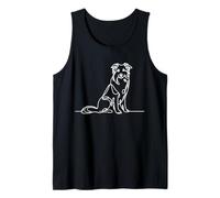 Collie Line Art Dog Lover Tank Top