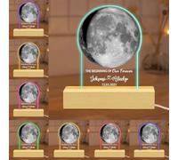 Collienght Custom Name The Beginning of Our Forever Moon Phase Light Home Decor Personalized Name and Date Acrylic Couple Moon Phase Night Light Customized Night Lamp Wedding Gifts for Husband Wife