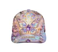 Collienght Meaningful Custom 2D Butterfly Print Adjustable Hat for Women Men Gardener Unique Personalized Garden Themed Baseball Cap Unique Design Garden Baseball Cap for Gardeners or Plants Lover
