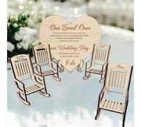Collienght Personalized Wedding Memorial Chair Set - Wooden, Small, Rustic - Save a Seat for Loved Ones in Heaven - Memorial Sign Set with Christmas Tree, Chairs, Heart with Easel Stand